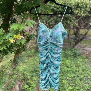 Chiara Boni Mint Green Ruched Dress